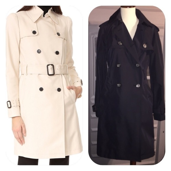 Club Monaco Black Lamae Trench Coat Size S - Picture 2 of 8